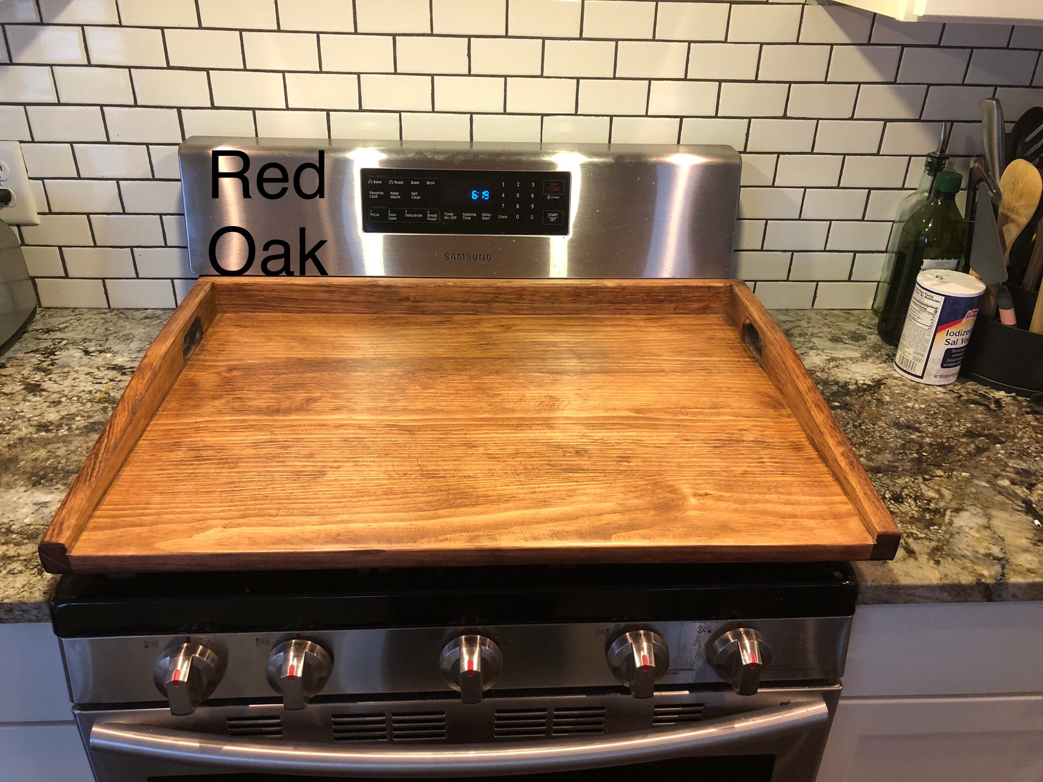 Stove Cover Stained Dark Walnut noodle board kitchen rustic tray buy